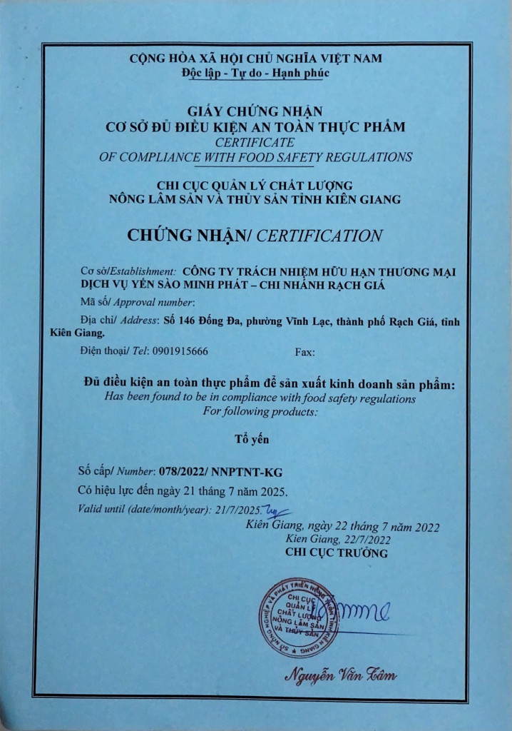 Chứng nhận An toàn thực phẩm